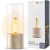 YEELIGHT Lampada da Tavolo Senza Fili, Illuminazione d'Ambiente Portatile, Luce Ambra Calda 1800K, Ricarica USB-C, Dimmer Rotativo, Modalità Respiro Candela, Lampada a Batteria per Casa, Tavolo, Bar