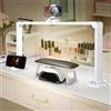 CGBE Lampada Mezza Luna per Unghie con Portacellulare per Onicotecniche | 34 Pollici 40W Lampada da Tavolo LED - Luce da Scrivania con 3 Modalità 10 Luminosità per Manicure Tatuaggi Pittura - Bianco