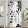 Uiiooazy Tenda Doccia Antimuffa, Uiiooazy Tenda da Doccia Piccola 90x180cm Grigio Tropicale Foglie di Palma Giungla Tende da Bagno Tessuto Lavabile Impermeabile Poliestere Tende per Vasca da Bagno con 6 Anelli