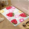 WIYETY Tappeto da Bagno Verde Fragola: Tappeto Antiscivolo in Microfibra Morbida, Assorbente per Doccia Vasca Toilette (45 x 65 cm)