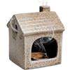 ZONSUSE Porta Palo Santo Casetta Rustica in Ceramica, Bruciatore di Salvia Stile Cottage Creativo, Ciotola Smudge per Yoga, Spa, Meditazione e Decorazione Casa (Cottage)