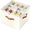 SYEXDZON Organizer per Scarpe, Organizer Scarpe per Armadio, Scarpe Scatola con coperchio trasparente e maniglie rinforzate, Scarpa pieghevole contenitore per stivali tacchi sneakers (Beige)