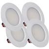 LEDLUX 4 Pezzi Mini Faretto Led Da Incasso Rotondo Slim 3W DC 12V 24V Foro 50mm Per Luci Cucina Bagno Camper (Bianco, 4500K)