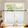 Joydeco Tende con passanti, per cucina, 2 pezzi, semi-trasparenti di mezza altezza, per piccole finestre di soggiorno, camera da letto, soffitta, 45 x 90 cm, bianco