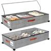 SPEEDEVE 2 Pezzi Contenitori Sottoletto con Ruote 50L Cassettiera con Partizione Regolabile Salvaspazio Organizer per Vestiti Scarpe Libri Giocattoli Coperte,Grigio-stile 2,2 pezzi