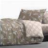Riad Arredo Set Copripiumino 100% Cotone Morbido Mano Delicata - Parure Sacco Piumino con Federe Made in Italy (Cervi Beige,Piazza E Mezzo 200x250 cm + 1 Federa 52x82)