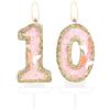 mciskin Candele a forma di farfalla oro rosa per torta, decorazioni per torte per 10° compleanno per ragazze, candela per 10° compleanno, decorazione per torta a tema