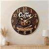 CHGCRAFT Orologio da parete Modello di caffè 3D 30 cm non ticchettanti Chicchi di caffè Orologio rotondo da parete Funzionante a batteria per camera da letto soggiorno cucina ufficio