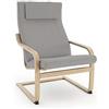 Vinylla Fodera di ricambio per poltrona Ikea Poang (cuscino design 2, cotone - grigio)