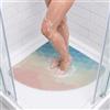 MORROWCAMP Tappetino da doccia, antiscivolo, anti muffa, tappetino da bagno in luffa, per doccia interna, sfumato Aqua to Blush, 70 x 70 cm, triangolare)
