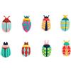 Balvi Segna bicchieri The Beetles Design originale a forma di scarafaggi colorati Plastica