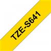 Brother tze-s641 nastro per etichettatrice nero su giallo tz