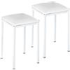 ASTIMESA TACUBL Due sgabelli da Cucina, Metallo Pelle Sintetica, Bianco, Altura de asiento: 45 CMS