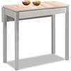 ASTIMESA - Tavolo da cucina estensibile - con ala caduta e piano laminato - Struttura in alluminio - per spazi ridotti - 90 x 50 cm