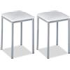 ASTIMESA - Sgabelli da cucina imbottiti - Struttura solida e solida - Struttura in alluminio e seduta in ecopelle - Colore della seduta: Bianco. Contenuto della confezione: 2 pezzi. Dimensioni: 35 x