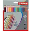 STABILOaquacolor - Matita colorata acquarellabile - Astuccio da 24 Grey Design - Colori assortiti
