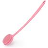 Row&Keep Silicone Body Scrubber, Exfoliating Back Scrubber for Shower Cleaner Brush with Long Handle Women Bath Scrubber for Body Antibacterial Bath & Body Brushes Double Sided Shower Cleaning Brush Men,Pink