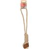 Flamingo Dog Toy Hemp Kush Pull Rope with Tennis Ball Brown - 46 x 7.5 x 6.3 cm - with Handle - Prevents Dental Plaque - Massages Gums