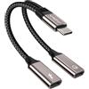 VIOY Splitter USB C 1 in 2 Out, doppio adattatore USB-C per cuffie e caricabatterie con PD 60 W ricarica rapida e trasferimento dati per iPhone 16/15 Pro, iPad Pro, Samsung Galaxy S22 S21 S20, Pixel