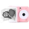 Dpofirs Fotocamera Istantanea, Fotocamera Digitale Istantanea HD da 48 MP 1080P con Schermo da 2,4 Pollici, Fotocamere da Viaggio Portatili con Stampa Termica e Carta per Selfie (PINK)