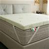 Italian Bed Linen Topper VAULT con Fodera Aloe - Topper Materasso SINGOLO 80x190cm Made in Italy, Coprimaterasso Altezza 5cm con 4 elastici per il fissaggio, Imbottitura in Lastra di Ovatta Resinata 750g/mq
