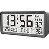 techno line WT320 - Radiosveglia con funzione interna e temperatura esterna, retroilluminazione, 2 allarmi, colore: Nero