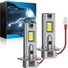 Sycreek H3 LED 24000LM 90W,Lampadina LED H3 1:1 Mini Design 6500K Bianco Freddo,Kit di conversione alogena,Lampadina per fari per Auto o Moto 12V