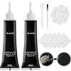 QEEROYO Kit Riparazione Pelle, 2 Pezzi Crema di Riparazione in Pelle, Balsamo Riparazione Pelle, Riparazione di Graffi in Pelle per Crepe da Restauro in Pelle, Seggiolini Auto, Divani, Scarpe, Nero