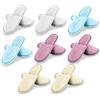 Behogan 8 paia di pantofole in spugna per hotel, set di pantofole colorate, 28,5 x 11,5 cm, chiuse, usa e getta, in spugna, unisex, per hotel, salone, spa, feste (bianco+beige + rosso + blu)