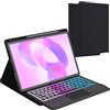 VANKEYPAD Cover per tastiera per Lenovo Idea Tab Pro 12.7 2025: tastiera retrattile a 3 zone 7 colori per Lenovo Idea Tab Pro 12.7 pollici - Tastiere Azerty Francese Senza Fili Rimovibile Con Supporto Per