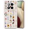 Guxira Cover Protettiva per Xiaomi Redmi Note 14 Pro 5G, Carino Floreale Design Custodia Antiurto Silicone Cover Antipolvere Protettiva Case per Redmi Note 14 Pro 5G - Vite Fiorita
