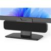 Inwa Cassa PC 10W, Altoparlante USB con clip, Audio stereo HD, Clip per monitor 0.1-1.1', USB A/C per PC, Laptop, Desktop, Plug and Play (Nero, Tessuto acustico)