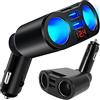 Retoo Adattatore Accendisigari Auto 100W Caricatore USB Doppio 3.1A Rotante 110° Protezione Intelligente Voltmetro LED Compatto 12V 24V