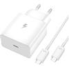 iMangoo 60W USB C Caricatore Caricabatterie per Samsung Galaxy S26 Ultra A17 A16 A56 A36 A26 A35 S25 Edge S24 S23 S22 S21 S20 Flip 7 con 1M Cavo,USBC Presa Carica Alimentatore Tipo C Spina Ricarica Adattatore