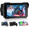 Motorsi Navigatore per moto con A-pple CarPlay e Android Auto Wireless, Impermeabile IP68, Touchscreen HD da 5 Pollici Autoradio Portatile, Navigazione GPS, Bluetooth 5.0, Radio FM