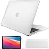 FINTIE Custodia Compatibile con MacBook Air 13 2020 2019 2018 (A2337 M1/A2179/A1932), Sottile Cover Rigida Opaca Protettivo Case con 2 Tastiera Cover & 1 Proteggi Schermo, Trasparente