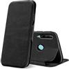 Verco Case per Huawei P Smart+ 2019 Custodia, Cover a Libro Pelle PU per Huawei P Smart Plus 2019 Custodia Premio Booklet Protettiva, Nero