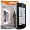 REY Pack 3X Pellicola salvaschermo per Garmin Edge 820 - Edge 520 - Edge 520 Plus, Pellicole salvaschermo Vetro Temperato 9H+, di qualità Premium
