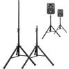 Drall 2 x Treppiede per Altoparlanti per PA, Discoteca, Eventi dal Vivo, Sala Prove, Sistema vocale, palco, DJ, Regolabile in Altezza da 100 a 180 cm, Fino a 60 kg Modello: BS3x2