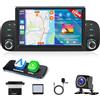 Motorsi 2GB+64GB Carplay Autoradio per Fiat Panda 2013-2020 con Wireless Android Auto, Bluetooth Car Stereo con GPS Navegación, WiFi, Bluetooth, RDS/FM, SWC, Canbus + Telecamera Posteriore