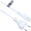 Keple Cavo di Alimentazione Elettrica 2 Pin C7 Fig8 Compatibile con Samsung, Toshiba, Panasonic, JVC, Phillips, LG, Sharp, Sony, TV Stampante Fig 8 Euro Figure 8 Connettore Bianca (2 Metri)