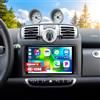 CAMECHO Android 15, 4G+128G CAMECHO Autoradio per Mercedes Benz Smart Fortwo 451 2005-2010 con Carplay Android Auto, Radio per Auto da 9 Pollici 2Din con GPS Navi WiFi Bluetooth FM/RDS EQ SWC Retrocamera