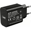YIMINGOUFEI Caricabatterie USB 15W 5V 3A, Alimentatore USB-A con Spina UE, Caricatore Compatto Nero in ABS+PC Ignifugo con Pin Nichelati