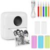 GuKKK Mini Stampante Fotografica, Mini Stampante Termica,Stampante Fotografica Istantanea Portatile, Mini Stampante Termica Bluetooth con Ricarica USB Stampante, per Note, Diario, Elenco
