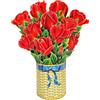 CUT POPUP.COM CUTPOPUP Bouquet di Rose - Biglietto Auguri Compleanno, Biglietto Festa della Mamma, 15.5x20.5cm 3D Biglietto Compleanno per Moglie, Mamma, Figlia, Lei, Ragazza (Roses Bouquet SM) US8-67.SM IT