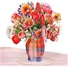 CUT POPUP.COM CUTPOPUP Fiori Misti - Biglietto Auguri Compleanno, Biglietto Festa Della Mamma, Biglietto Auguri, Pop Up, Biglietto Anniversario, San Valentino (Mix Flower) US8-FL172IT