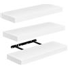 FURNITABLE Mensola da Muro Set di 3Rettangolare scaffale da Parete Libreria Decorazione per Cameretta Ufficio Porta CD/Dvd in Legno Bianco 40cm