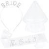 LQTSLFM Addio al Nubilato Gadget Set, Kit Sposa Addio al Nubilato, con Velo da Sposa, Fusciacca, Fascia per Sposa, Accessori per Hen Feste Notte, Matrimoni, Festa di Fidanzamento (Blanc-A)