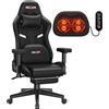 Douxlife Sedia da Gaming con Massaggio a Impasto, Sedia da Ufficio Ergonomica, Angolo di Reclinazione Massimo di 175°, Braccioli Imbottiti Regolabili 2D, Portata 180 kg, Nero