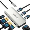 WAVLINK Docking station per laptop WAVLINK, docking station quad monitor con doppia porta DP, HDMI, VGA, ingresso PD da 100 W, 3 porte USB-A 2.0, compatibile con Dell/HP/Lenovo ecc., solo sistema Windows